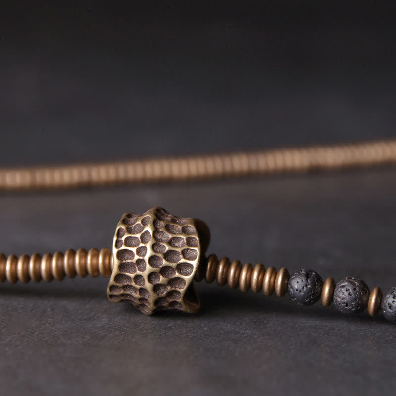 ATELIER-TIBET – Bracelet Spirituel Vintage en Pierre de Lave & Cuivre
